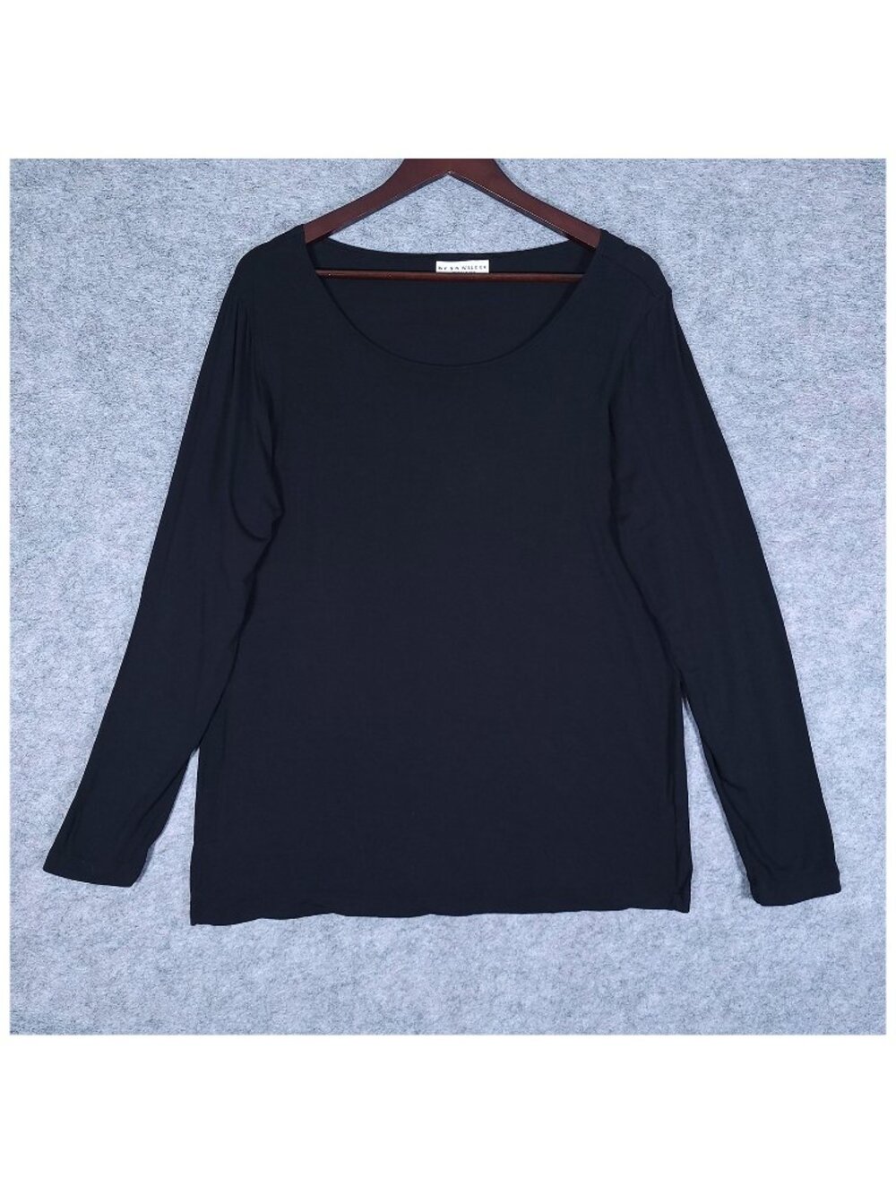 Bryn Walker Black Micro Modal Stretch Long Sleeve Lightweight Top XL USA Made